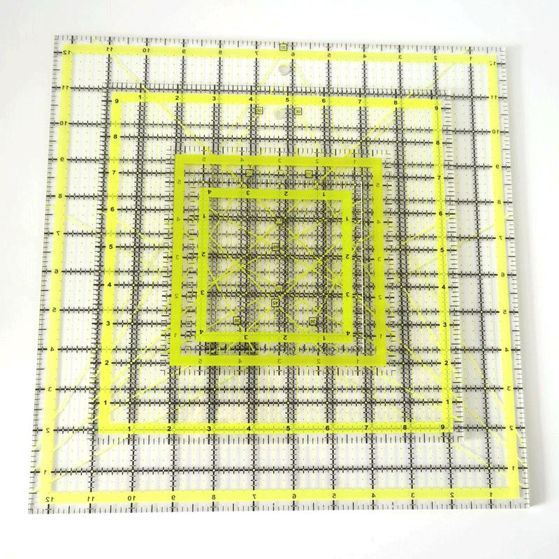 Quilting Ruler Square - 4 adet kare akrilik kapitone cetvelleri