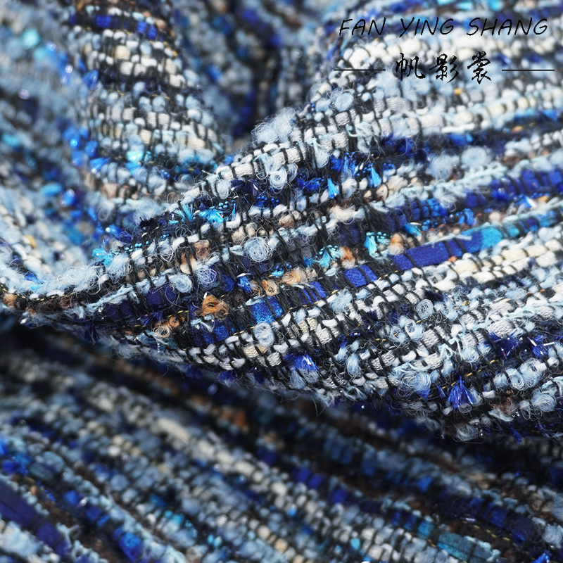 Sewing Tweed Fabric - 2025 Mavi Seri Parlak Şifon Yün
