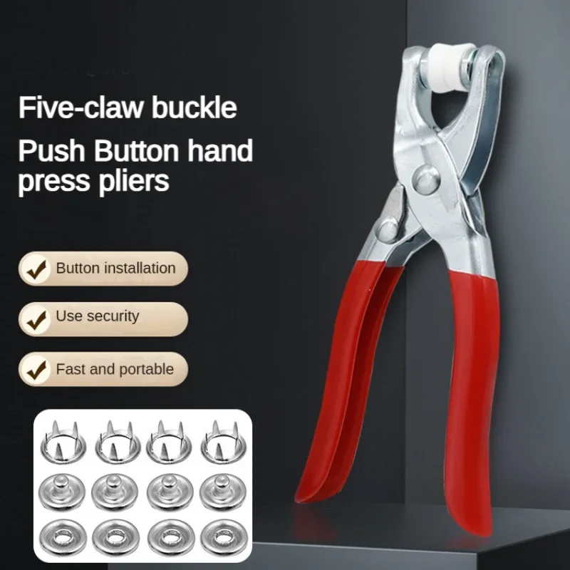 Snap Button Plier - Beş uçlu Düğme Kurulum Pense Metal