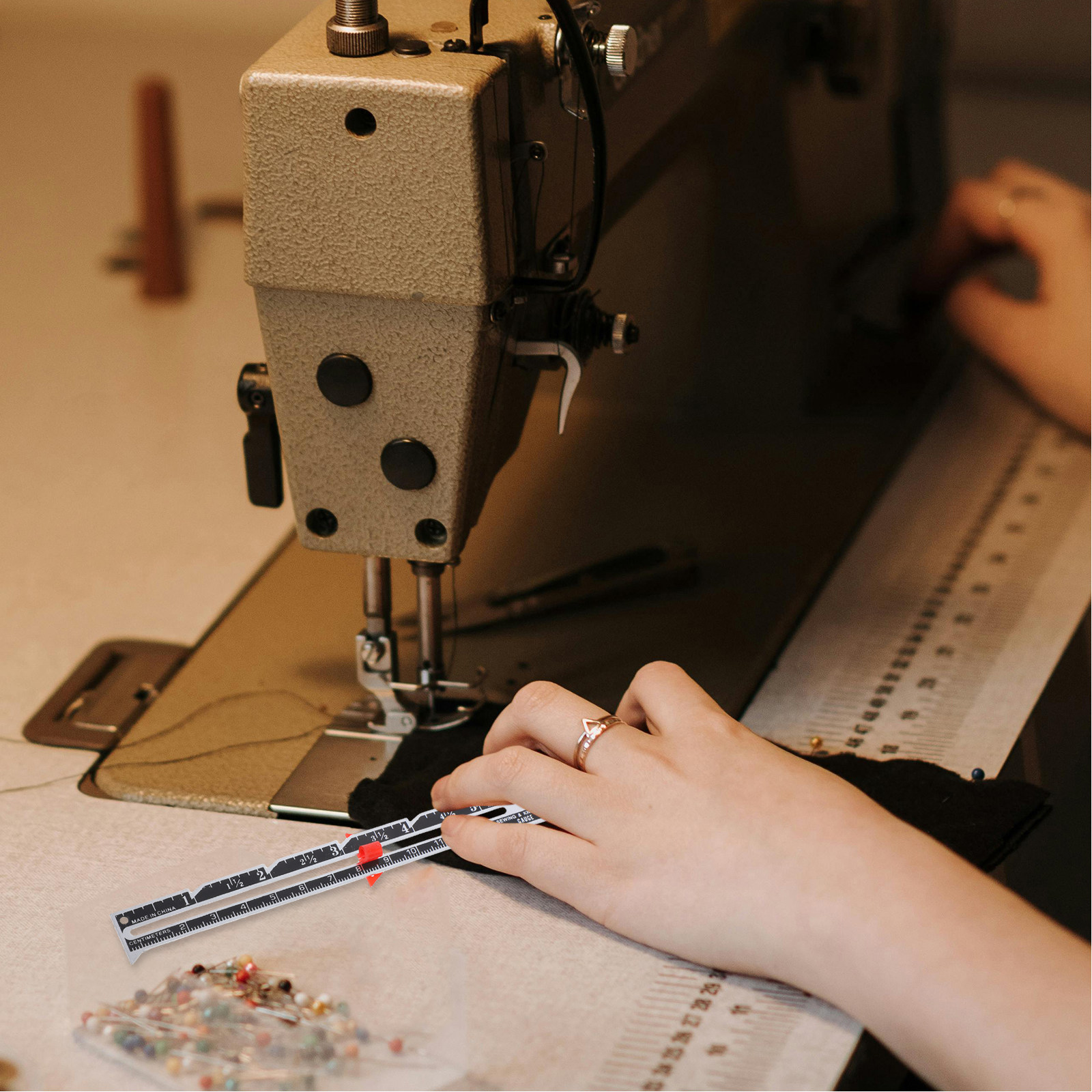 Sewing Hemming - 12 adet Metal Dikiş Ölçer Cetveller