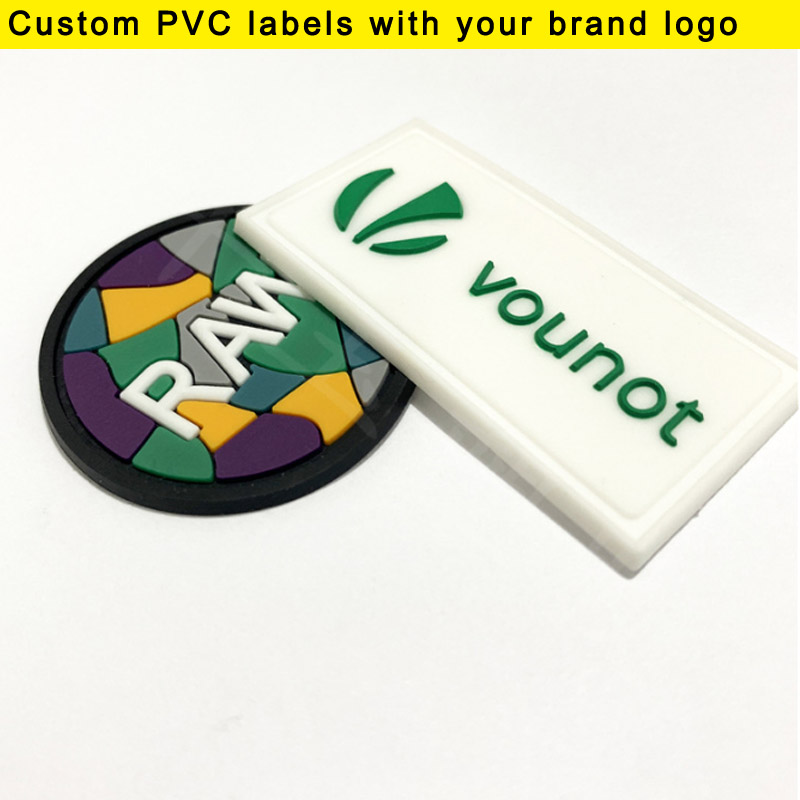 Sewing Label - 100 adet çoklu, özel logo/harfli PVC