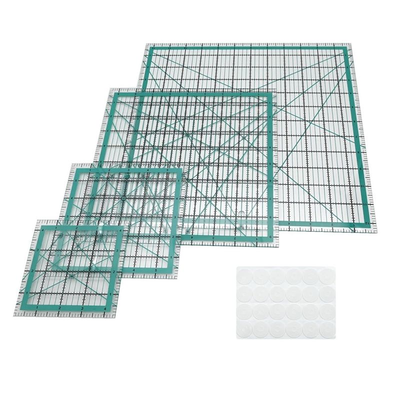 Quilting Ruler Square - Kapitone Cetvelleri, 4 Kare Kapitone Şablonu
