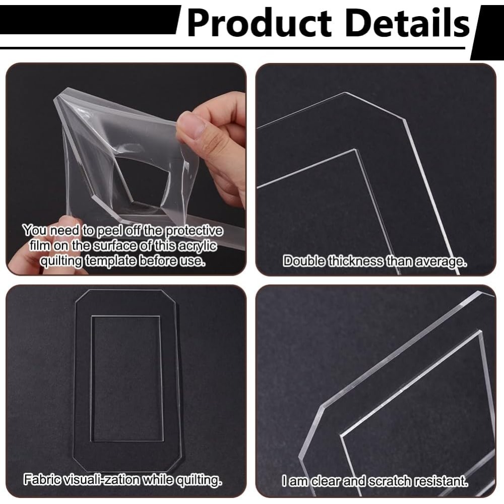 2 Takım Kapitone Şablonu Şeffa - Quilting Ruler Square incelemesi ve fiyatı