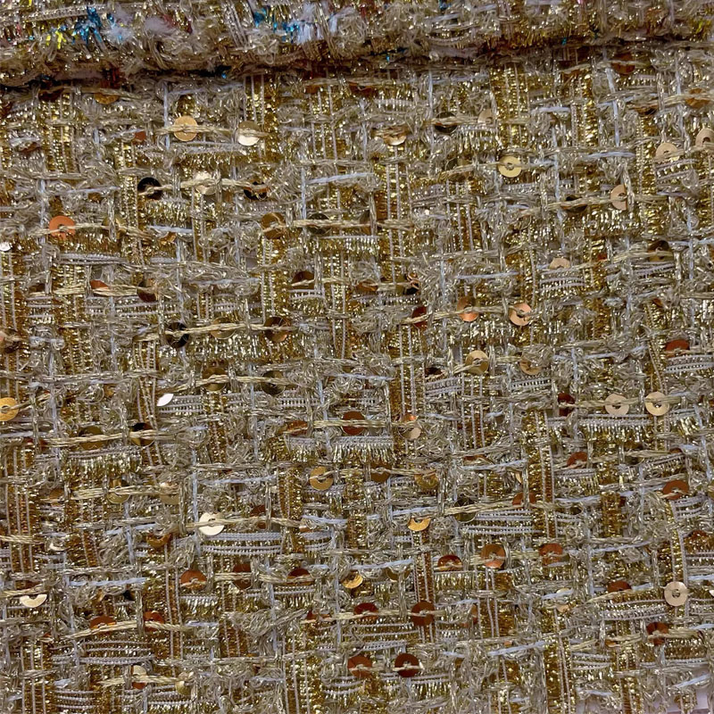 Altın Tel ve Pul Payetli Boyal - Sewing Tweed Fabric incelemesi ve fiyatı