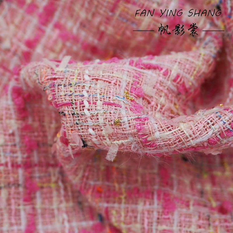 Pembe Ekose Püsküllü Pamuklu T - Sewing Tweed Fabric incelemesi ve fiyatı