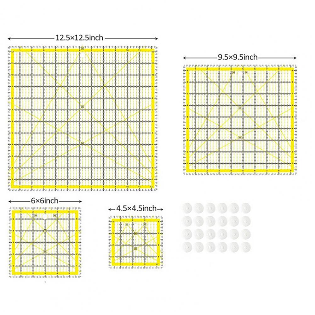 4 adet akrilik kapitone cetvel - Quilting Ruler Square incelemesi ve fiyatı
