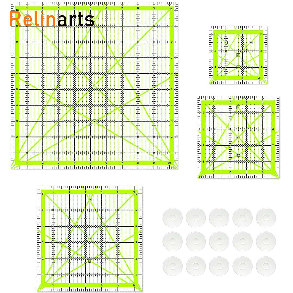 4 Adet Akrilik Kare Kapitone C - Quilting Ruler Square incelemesi ve fiyatı