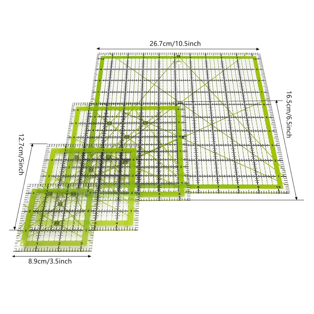4 Adet Akrilik Kare Kapitone C - Quilting Ruler Square incelemesi ve fiyatı