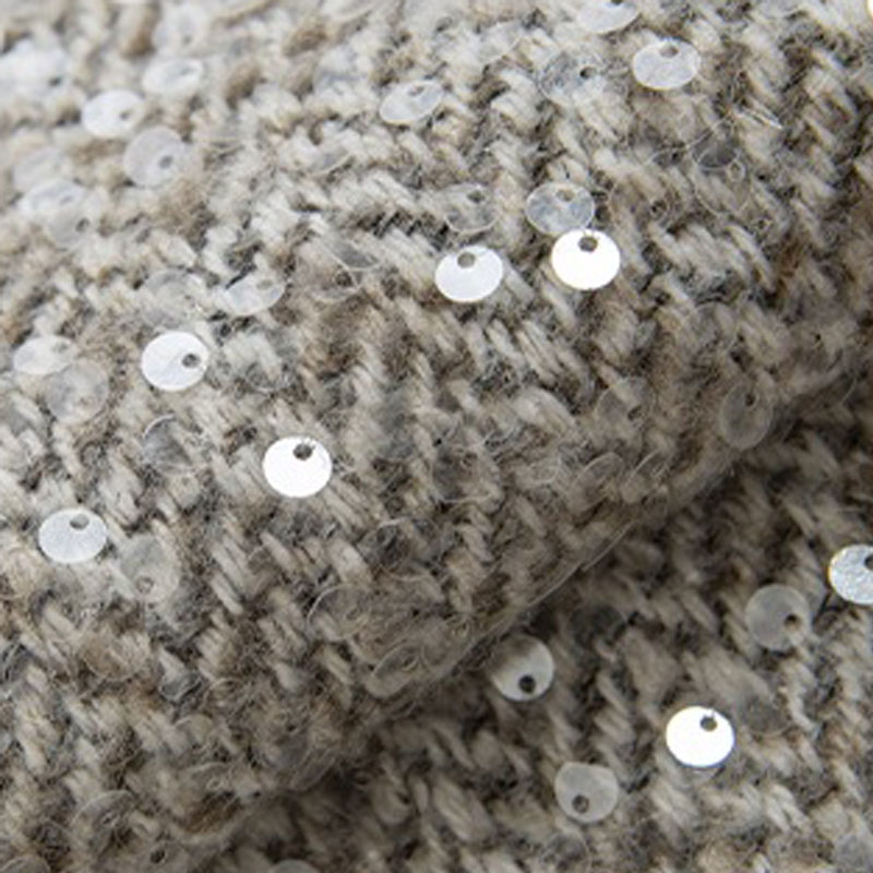 Açık Gri Payetli İplik Boyalı  - Sewing Tweed Fabric incelemesi ve fiyatı